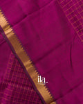 Deep Magenta Checkered Semi Mangalgiri Saree