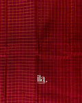 Rust Orange Checkered Pure Mangalgiri Silk Cotton Handloom Saree