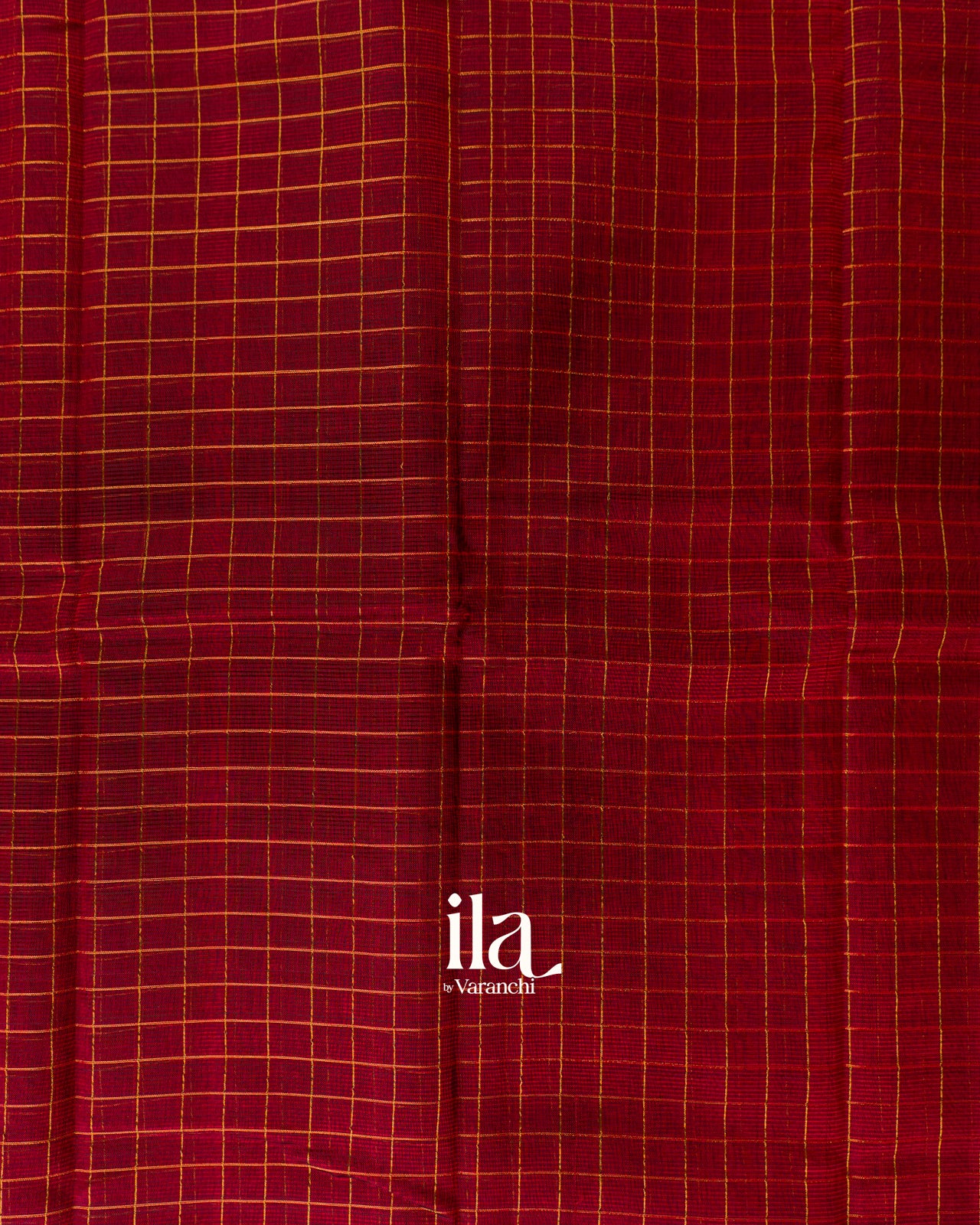 Rust Orange Checkered Pure Mangalgiri Silk Cotton Handloom Saree