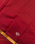 Deep Maroon Checkered Semi Mangalgiri Saree