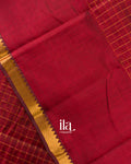 Deep Maroon Checkered Semi Mangalgiri Saree