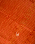 Rust Orange Checkered Semi Mangalgiri Saree