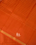 Rust Orange Checkered Semi Mangalgiri Saree
