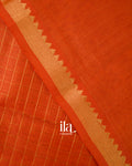 Rust Orange Checkered Semi Mangalgiri Saree