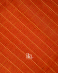 Rust Orange Checkered Semi Mangalgiri Saree