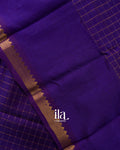 Indigo Checkered Semi Mangalgiri Saree