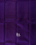 Indigo Checkered Semi Mangalgiri Saree