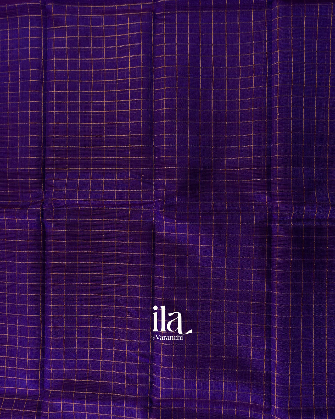 Indigo Checkered Semi Mangalgiri Saree