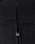 Black Kalamkari Hand-Printed Semi Mangalgiri Silk Cotton Saree