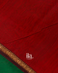 Bottle Green Pure Maheshwari Silk Cotton Handloom Saree