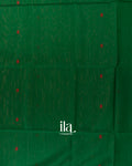 Bottle Green Pure Maheshwari Silk Cotton Handloom Saree