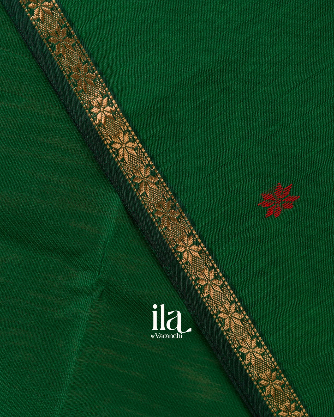 Bottle Green Pure Maheshwari Silk Cotton Handloom Saree
