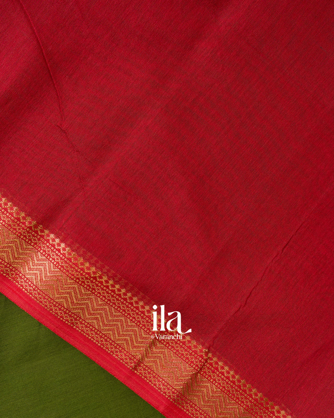 Olive Green Pure Maheshwari Silk Cotton Handloom Saree