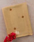 Golden Floral Digital Printed Cotton Tissue Saree