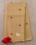 Golden Floral Digital Printed Cotton Tissue Saree