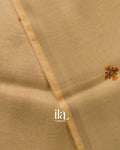 Golden Floral Digital Printed Cotton Tissue Saree