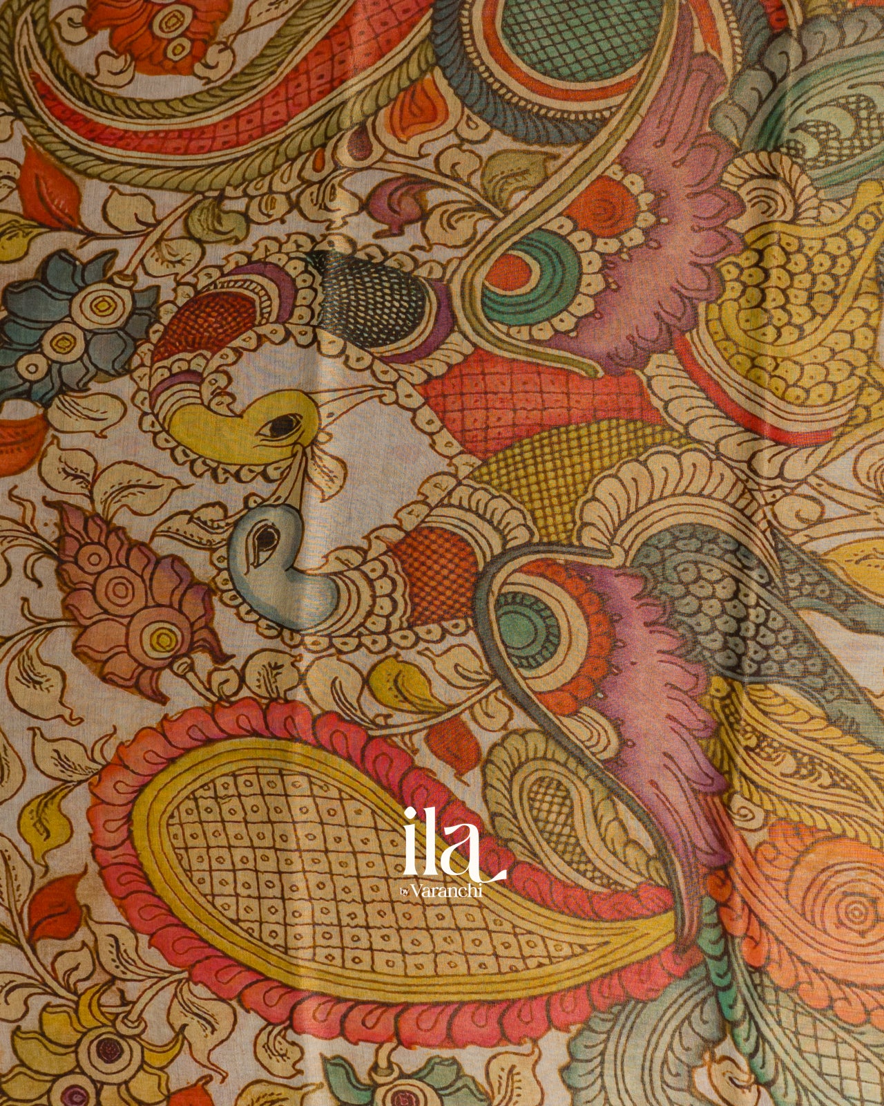 Bottle Green Floral Digital Printed Cotton Tissue Saree