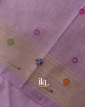 Lavender Paithani Semi Cotton Saree