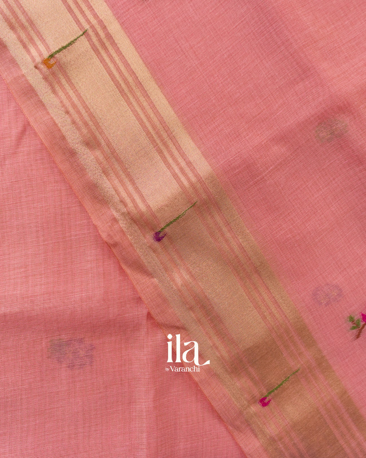 Baby Pink Paithani Pallu Semi Cotton Saree