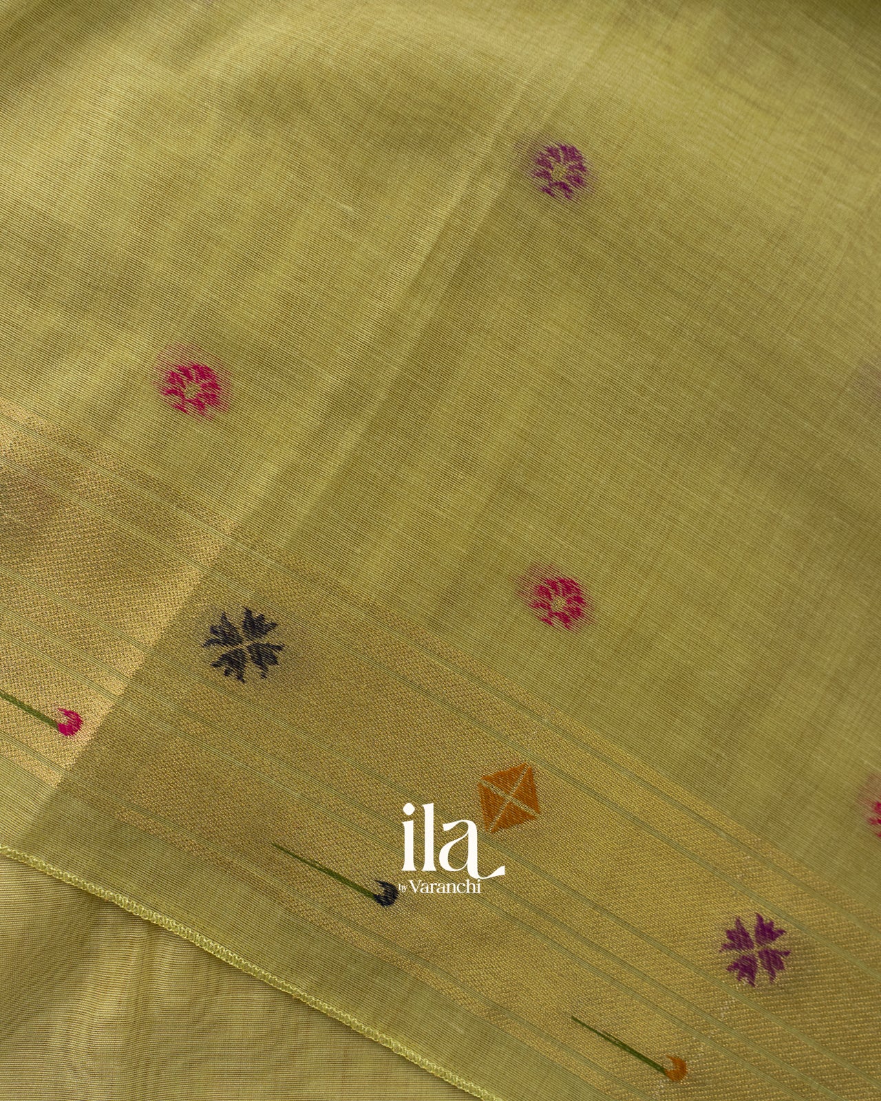 Pista Green Paithani Pallu Semi Cotton Saree