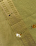 Pista Green Paithani Pallu Semi Cotton Saree