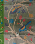Leafy Green with Paithani Pallu Semi Matka Saree