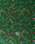 Bottle Green with Paithani Pallu Semi Matka Saree
