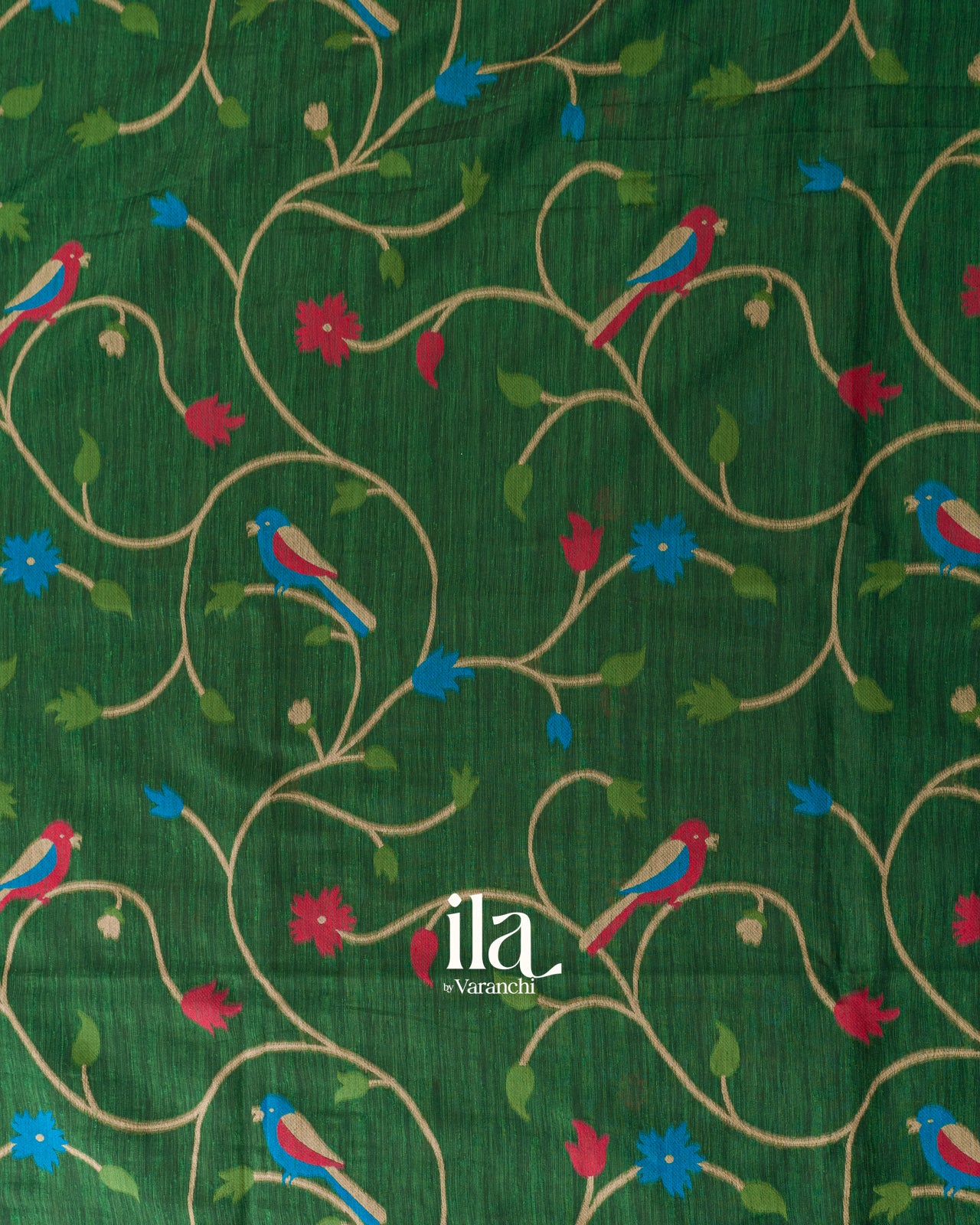 Bottle Green with Paithani Pallu Semi Matka Saree