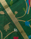 Bottle Green with Paithani Pallu Semi Matka Saree