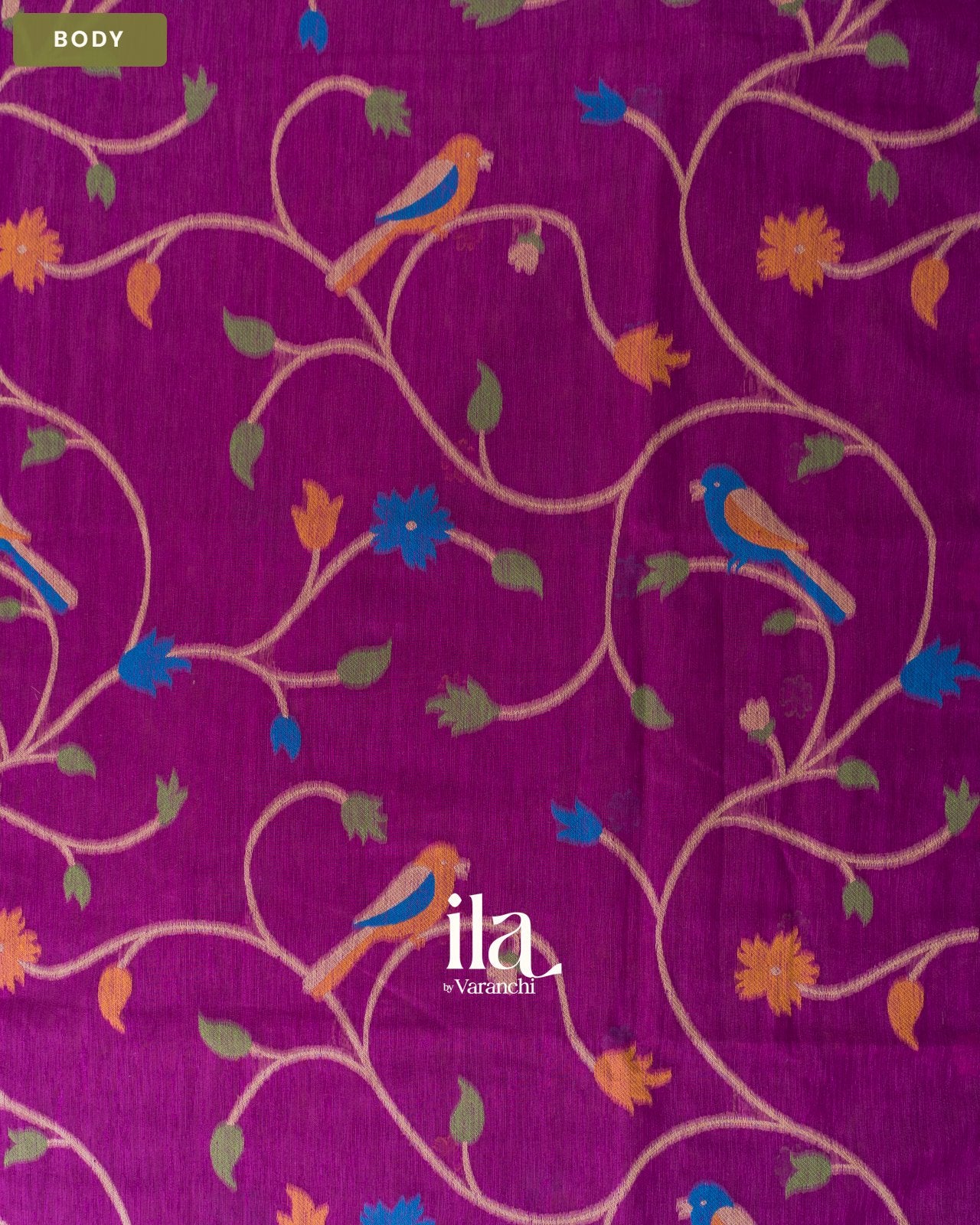 Magenta with Paithani Pallu Semi Matka Saree — Body