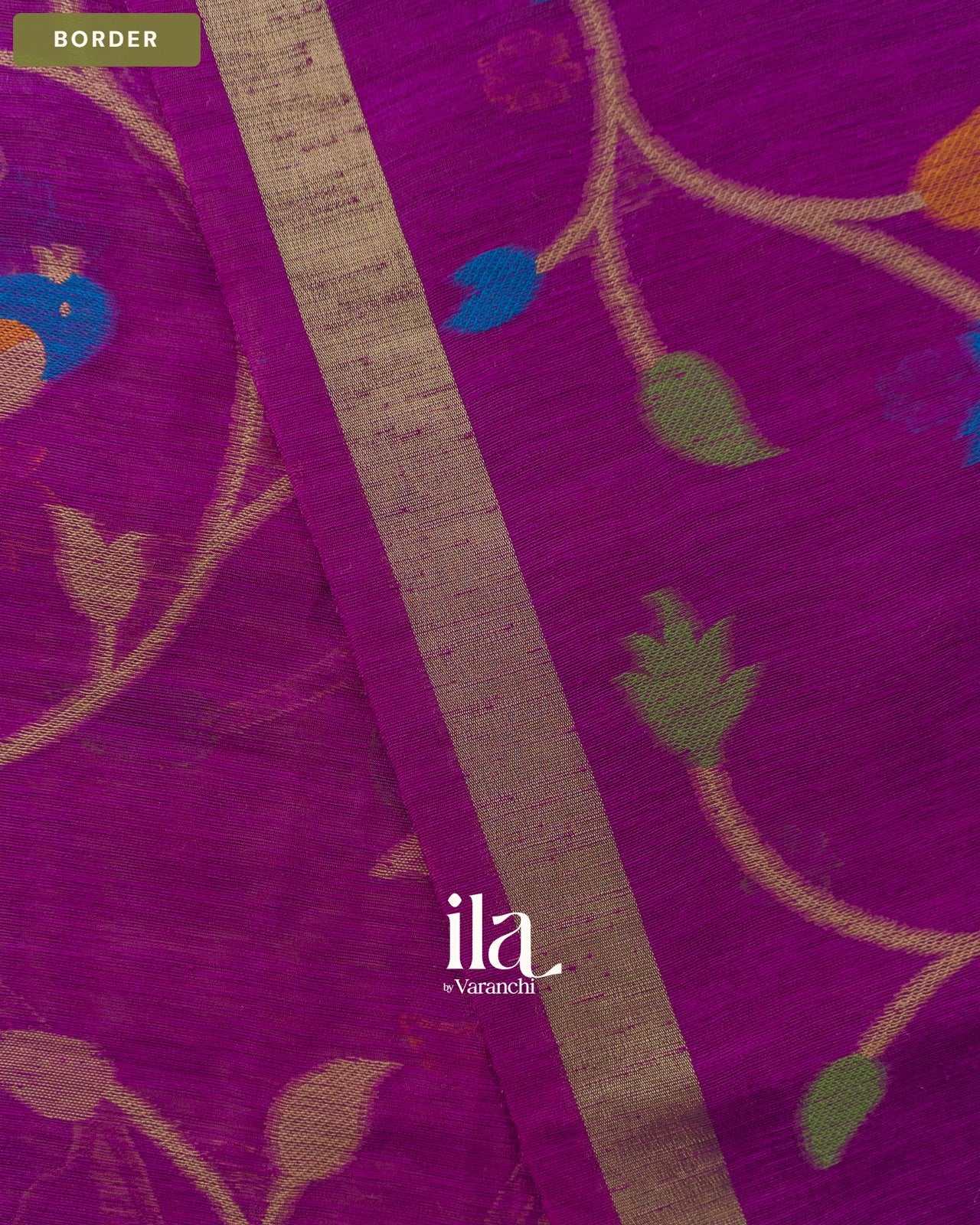 Magenta with Paithani Pallu Semi Matka Saree — Border