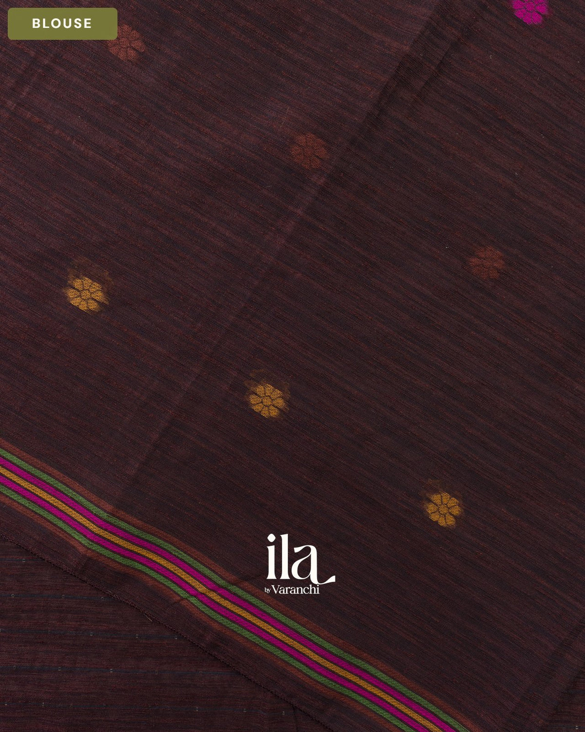 Coffee Brown Jamdani Sequin with Paithani Pallu Semi Matka Saree — Blouse