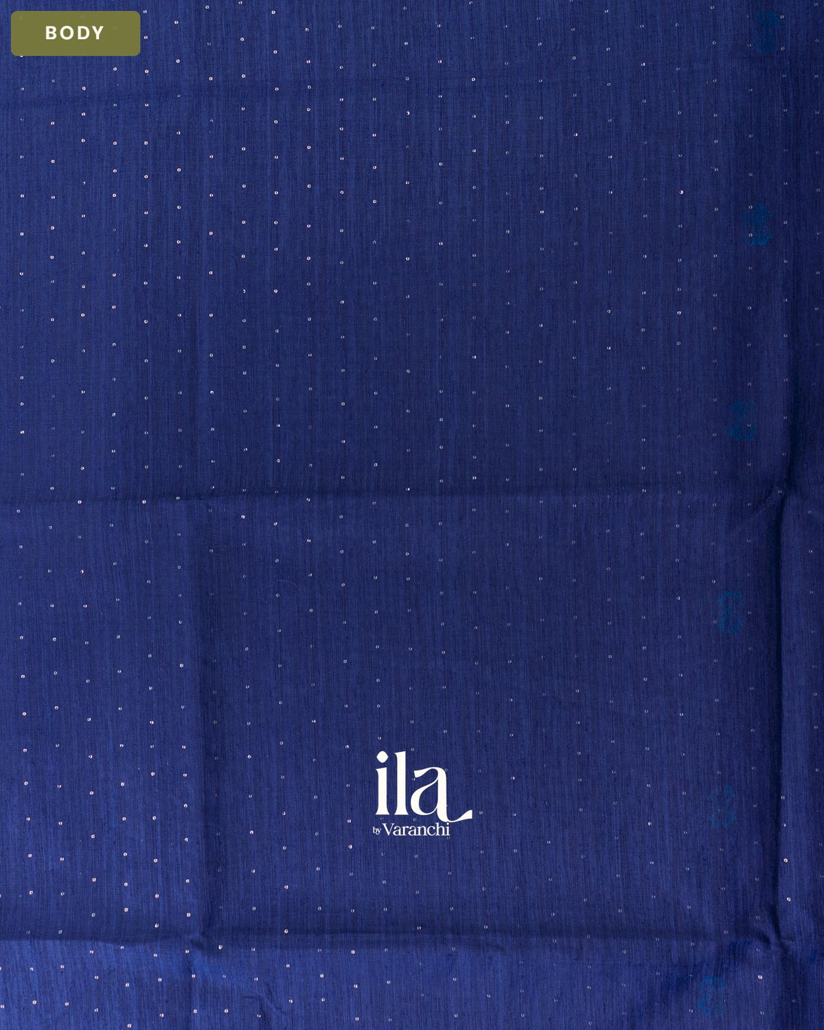 Navy Blue Jamdani Sequin with Paithani Pallu Semi Matka Saree — Body