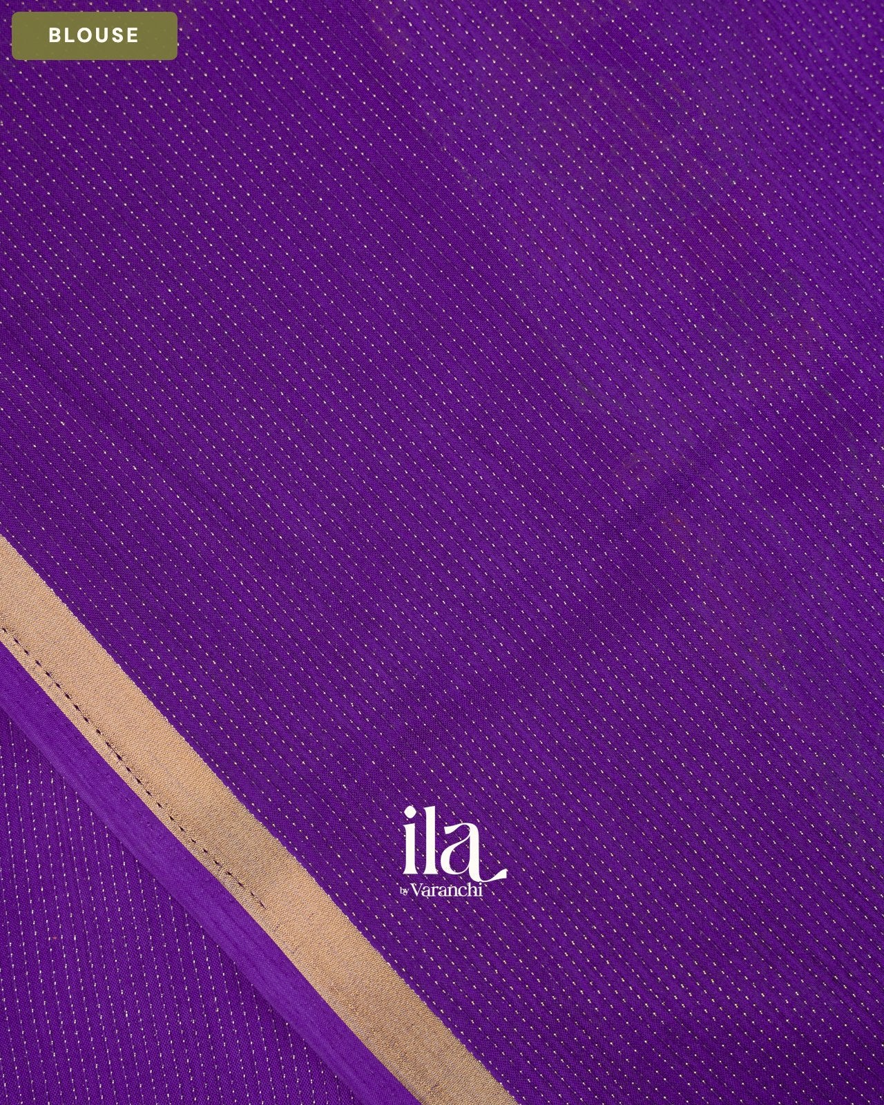 Purple Peacock Printed Chinon Saree — Blouse