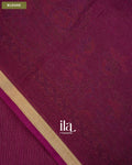 Wine Maroon Peacock Printed Chinon Saree — Blouse