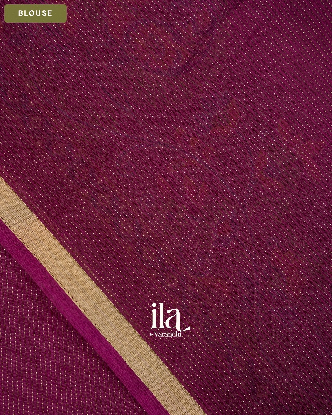 Wine Maroon Peacock Printed Chinon Saree — Blouse