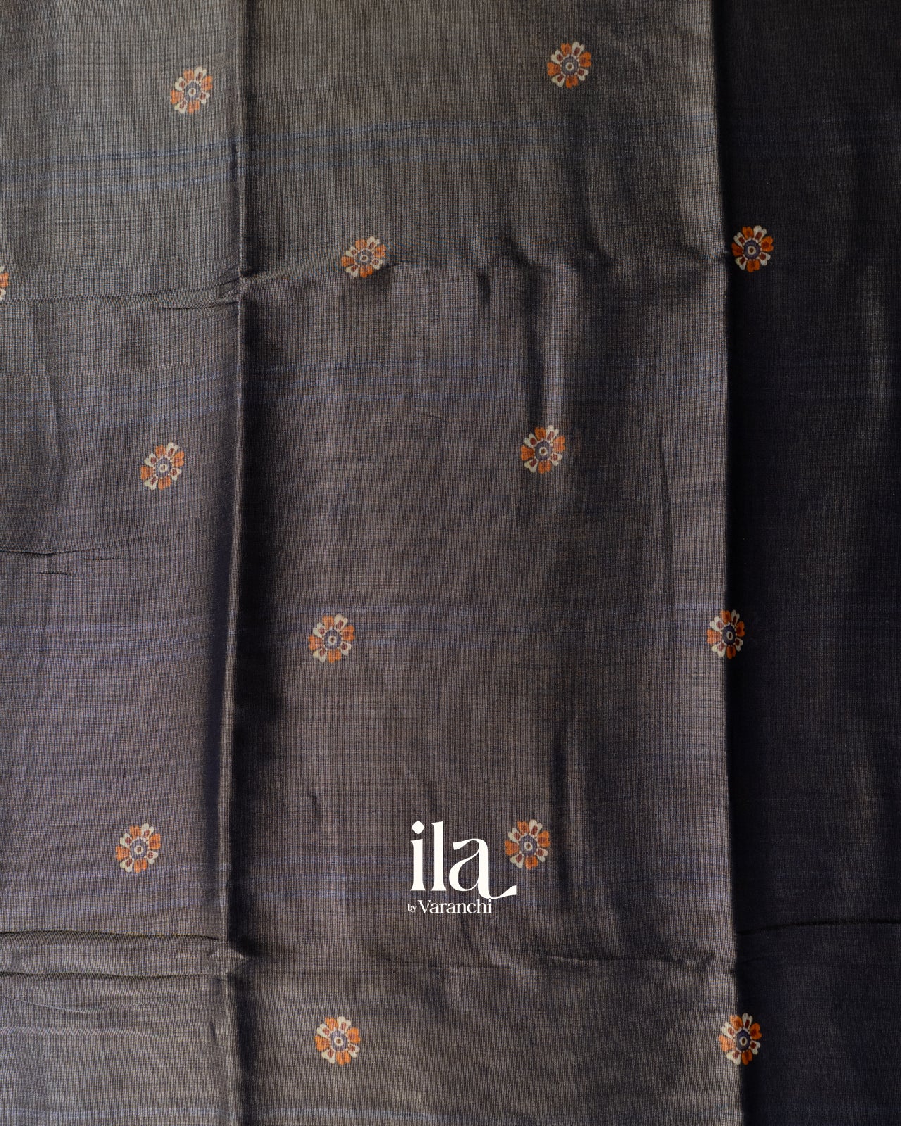 Black Borderless Cotton Tissue Saree