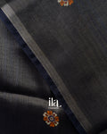Black Borderless Cotton Tissue Saree
