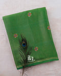 Parrot Green Borderless Cotton Tissue Saree