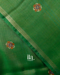 Parrot Green Borderless Cotton Tissue Saree