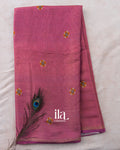 Dusty Rose Borderless Cotton Tissue Saree
