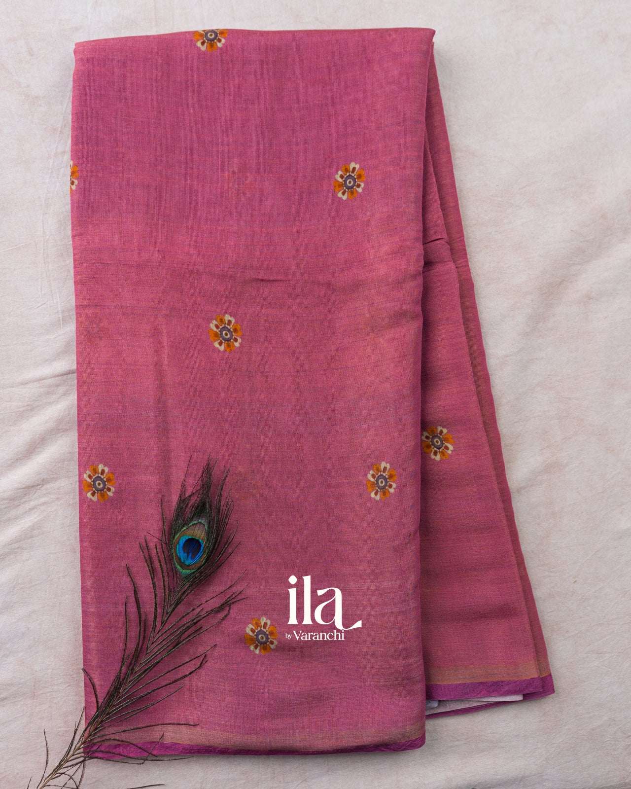 Dusty Rose Borderless Cotton Tissue Saree