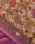Dusty Rose Borderless Cotton Tissue Saree