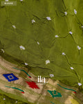 Olive Green Bandhani Semi Silk Saree — Blouse