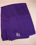 Indigo Blue Sequin Embroidered Mul Chanderi Saree — Full Saree