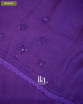 Indigo Blue Sequin Embroidered Mul Chanderi Saree — Blouse