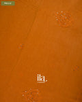 Rust Orange Sequin Embroidered Mul Chanderi Saree — Pallu