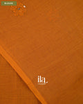 Rust Orange Sequin Embroidered Mul Chanderi Saree — Blouse