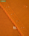 Rust Orange Sequin Embroidered Mul Chanderi Saree — Border