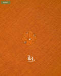 Rust Orange Sequin Embroidered Mul Chanderi Saree — Body